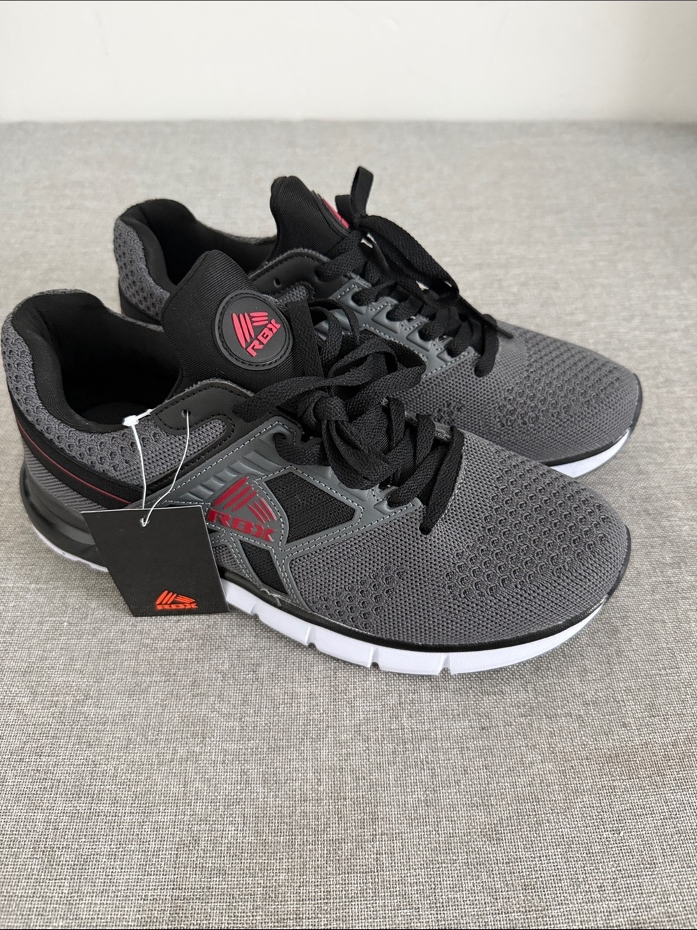 NWT RBX Men's Breeze Running Shoes Gray Black Athletic Sneakers